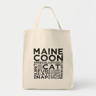 Maine Coon Cat Typography Tragetasche