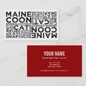 Maine Coon Cat Typography Visitenkarte (Vorne/Hinten)
