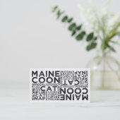Maine Coon Cat Typography Visitenkarte (Stehend Vorderseite)