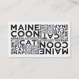 Maine Coon Cat Typography Visitenkarte