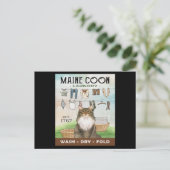 Maine Coon Cat Wäsche Company Postkarte (Stehend Vorderseite)