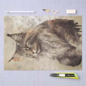 Maine Coon Cat Watercolor Seidenpapier (Handwerk)