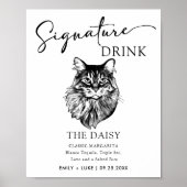 Maine Coon Cat Wedding Signature Drink Zeichen Poster (Vorne)