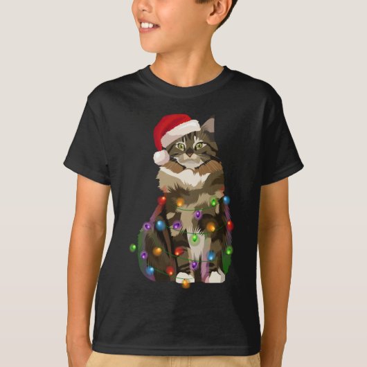 Maine Coon Cat Weihnachten Weihnachten Weihnachten T-Shirt (Vorderseite)