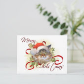 Maine Coon Cat Weihnachtspostkarte Feiertagspostkarte (Stehend Vorderseite)