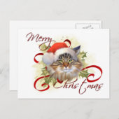 Maine Coon Cat Weihnachtspostkarte Feiertagspostkarte (Vorne/Hinten)