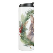 Maine Coon Cat Weihnachtsschreath Festive Kitten Thermosbecher (Nach links gedreht)