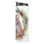 Maine Coon Cat Weihnachtsschreath Festive Kitten Thermosbecher (Nach rechts gedreht)