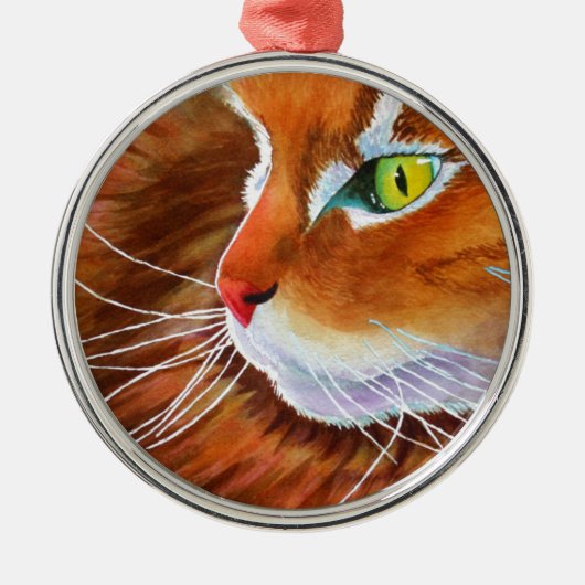 Maine Coon Cat Whiskers Ornament Aus Metall (Vorne)