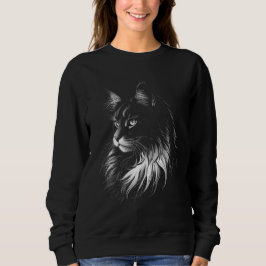 Maine Coon Cat Women's Black Sweatshirt