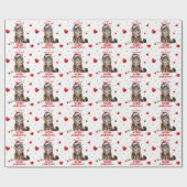 Maine Coon Cat Wrapped in Christmas Lights Geschenkpapier (Flach)