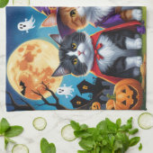 Maine Coon Cats Pumpkin Halloween Funny Geschirrtuch (Gefaltet)