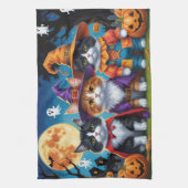 Maine Coon Cats Pumpkin Halloween Funny Geschirrtuch (Vertikal)