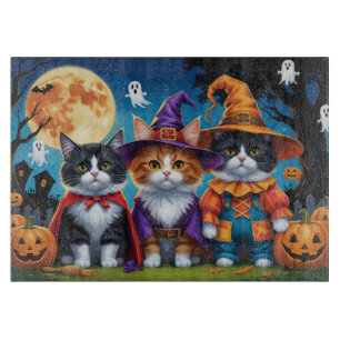 Maine Coon Cats Pumpkin Halloween Funny Schneidebrett