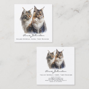 Maine Coon Cats Square Business Card Quadratische Visitenkarte