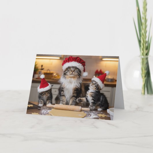 Maine Coon Christmas Cookies Card Karte (Vorderseite)