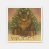 Maine Coon Christmas Napkins | Funny Holiday Table Serviette (Vorderseite)