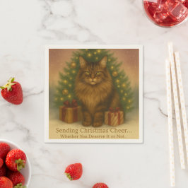 Maine Coon Christmas Napkins | Funny Holiday Table Serviette