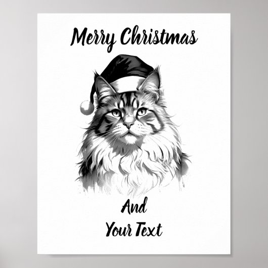 Maine Coon Christmas Poster Instant Download (Vorne)