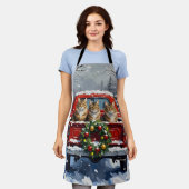 Maine Coon Christmas Red Truck Holiday Schürze (Getragen)