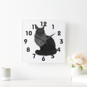 Maine Coon Clock Quadratische Wanduhr (Zuhause)
