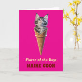 Maine Coon Cone Faltkarte Karte (Gelbe Blume)