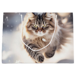 Maine Coon Dashing Through the Snow Große Geschenktüte