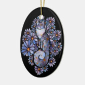 Maine Coon Dilute Calico Cat Lila Keramik Ornament (Links)