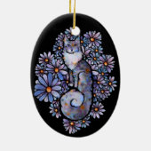 Maine Coon Dilute Calico Cat Lila Keramik Ornament (Hinten)