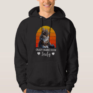 Maine Coon Eigentümer CRAZY MAINE COON LADY Cat Mo Hoodie