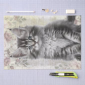 Maine Coon Floral Cat Kitten Seidenpapier (Handwerk)