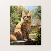 Maine Coon im Garten
