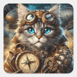 Maine Coon in Space Aufkleber
