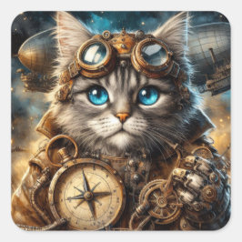 Maine Coon in Space Aufkleber