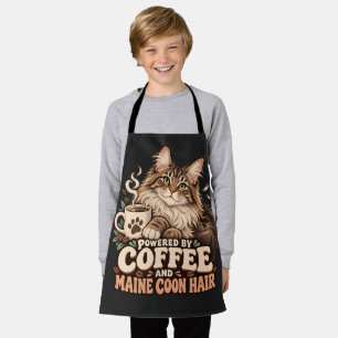 Maine Coon Kaffee Humor Creme Retro Katzenkunst Schürze