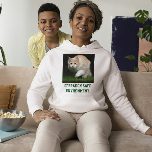 Maine Coon Katze auf Ash Custom grüner Text Hausti Hoodie