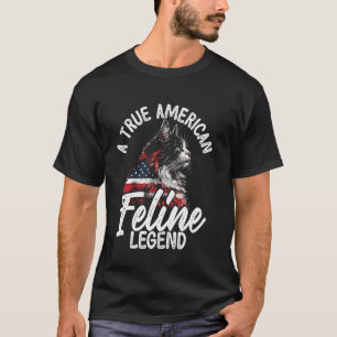 Maine Coon Katze Eine wahre amerikanische Feline L T-Shirt