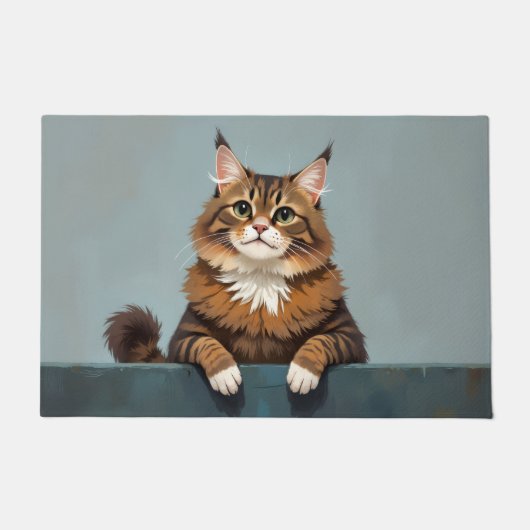 Maine Coon Katze Fußmatte Kunst (Vorderseite)