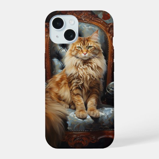 Maine Coon-Katze iPhone 15 Hülle (Rückseite)