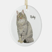 Maine Coon Katze Keramik Ornament (Rechts)