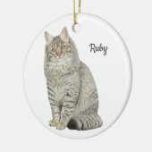Maine Coon Katze Keramik Ornament (Links)