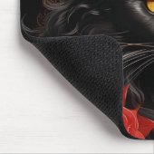 Maine Coon-Katze mit Blume Mousepad (Ecke)