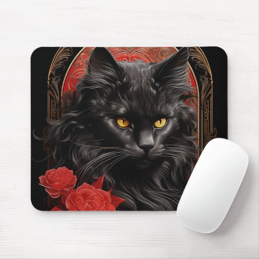 Maine Coon-Katze mit Blume Mousepad (Mit Mouse)