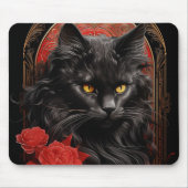 Maine Coon-Katze mit Blume Mousepad (Vorne)