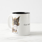 Maine Coon Katze mit Namen  Zweifarbige Tasse (Vorderseite Links)