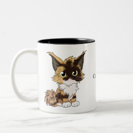 Maine Coon Katze mit Namen  Zweifarbige Tasse