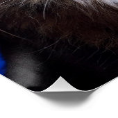 Maine-Coon-Katze mit rot-weißer Aura und Sternen Poster (Ecke)