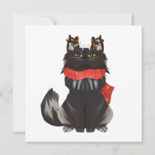 Maine Coon Katze mit Weihnachtsdekorationen Einladung