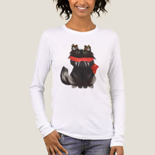 Maine Coon Katze mit Weihnachtsdekorationen Tri-Blend Shirt
