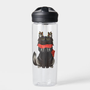 Maine Coon Katze mit Weihnachtsdekorationen Trinkflasche